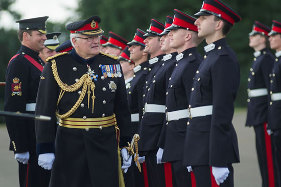 General Sir Peter Wall inspects the Territorial Army Consolidated Course Commissioning Parade [Picture: Sergeant Brian Gamble/MoD]