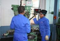 Two apprentices at the Gear Ratio facility in Alrode, South Africa