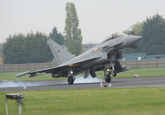Typhoon fighter jets arriving at RAF Northolt Source: MoD