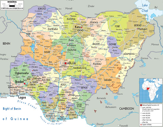 Nigeria as the map above shows